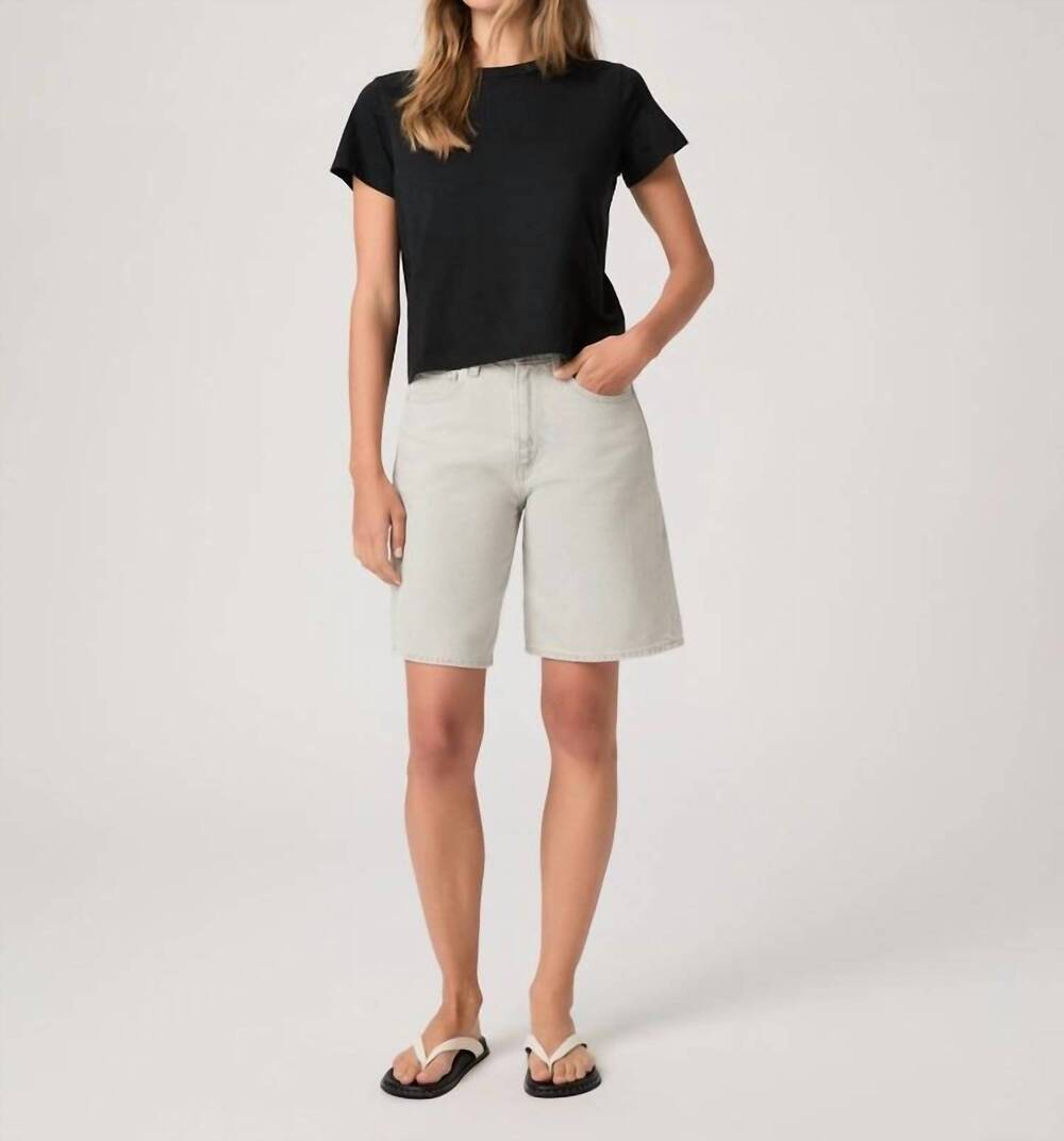 NEW PAIGE faye high rise bermuda short in pacific haze